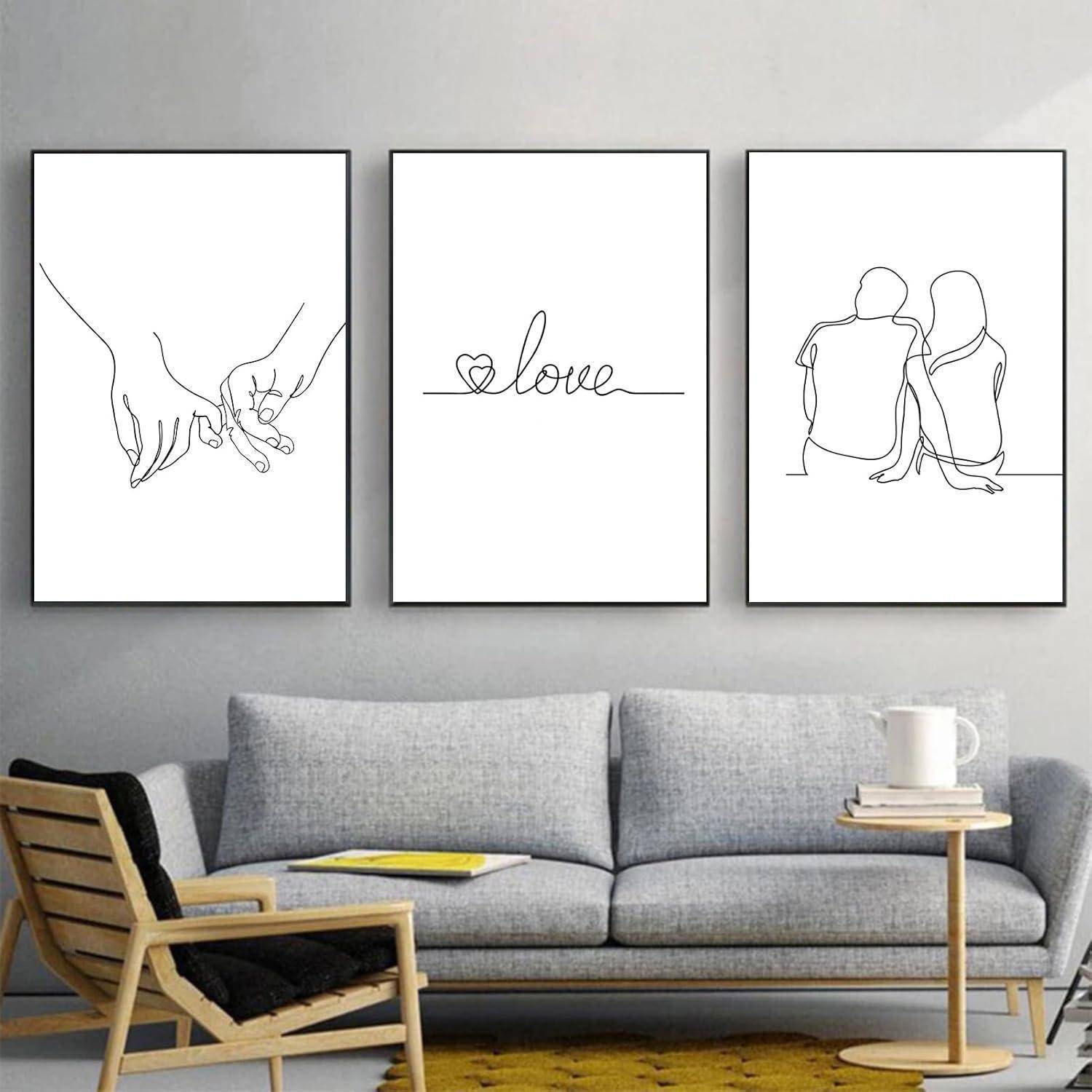 Poster Set 3teilig Hand Schwarz Weiß Wandbilder Wohnzimmer 40x50cm B