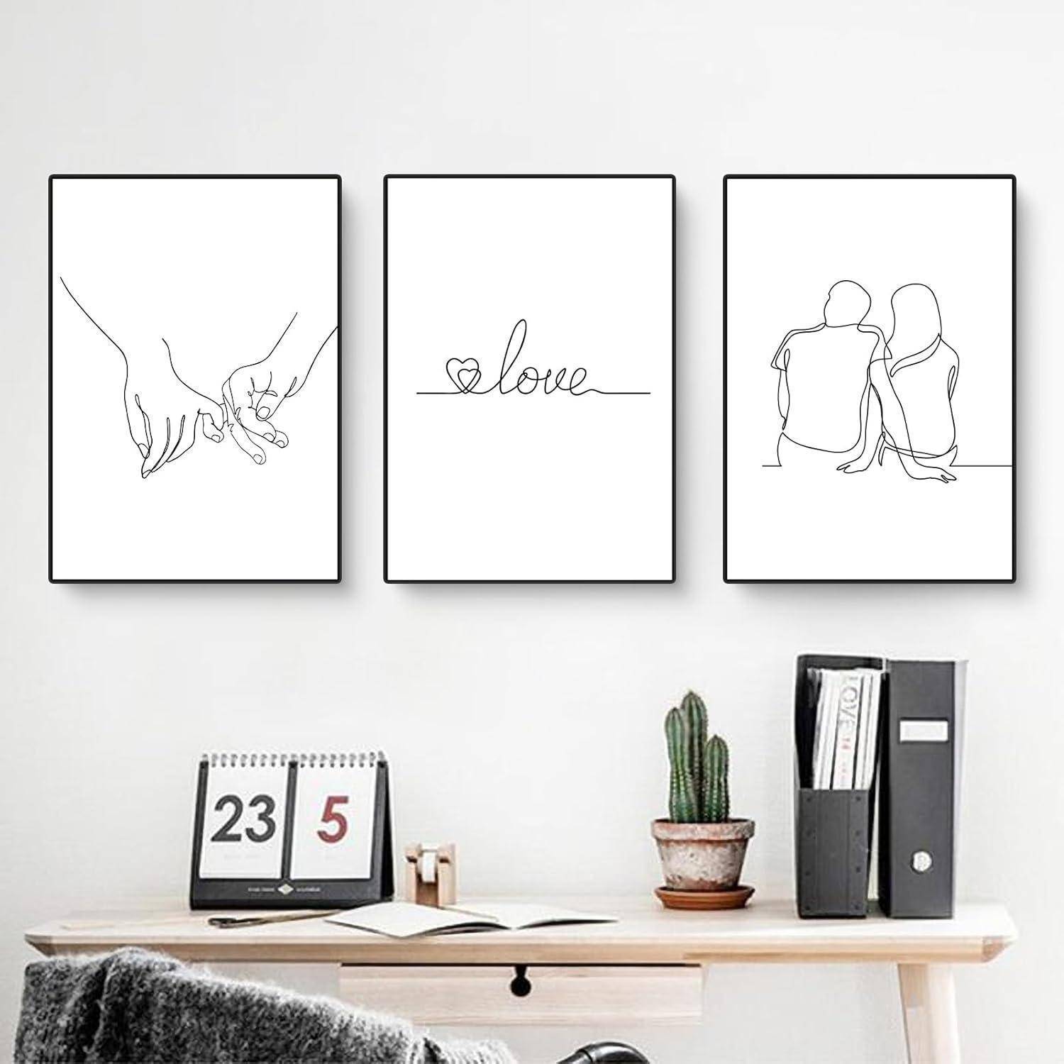 Poster Set 3teilig Hand Schwarz Weiß Wandbilder Wohnzimmer 40x50cm B