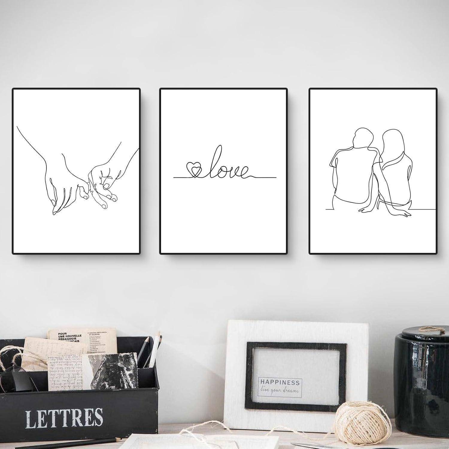 Poster Set 3teilig Hand Schwarz Weiß Wandbilder Wohnzimmer 40x50cm B