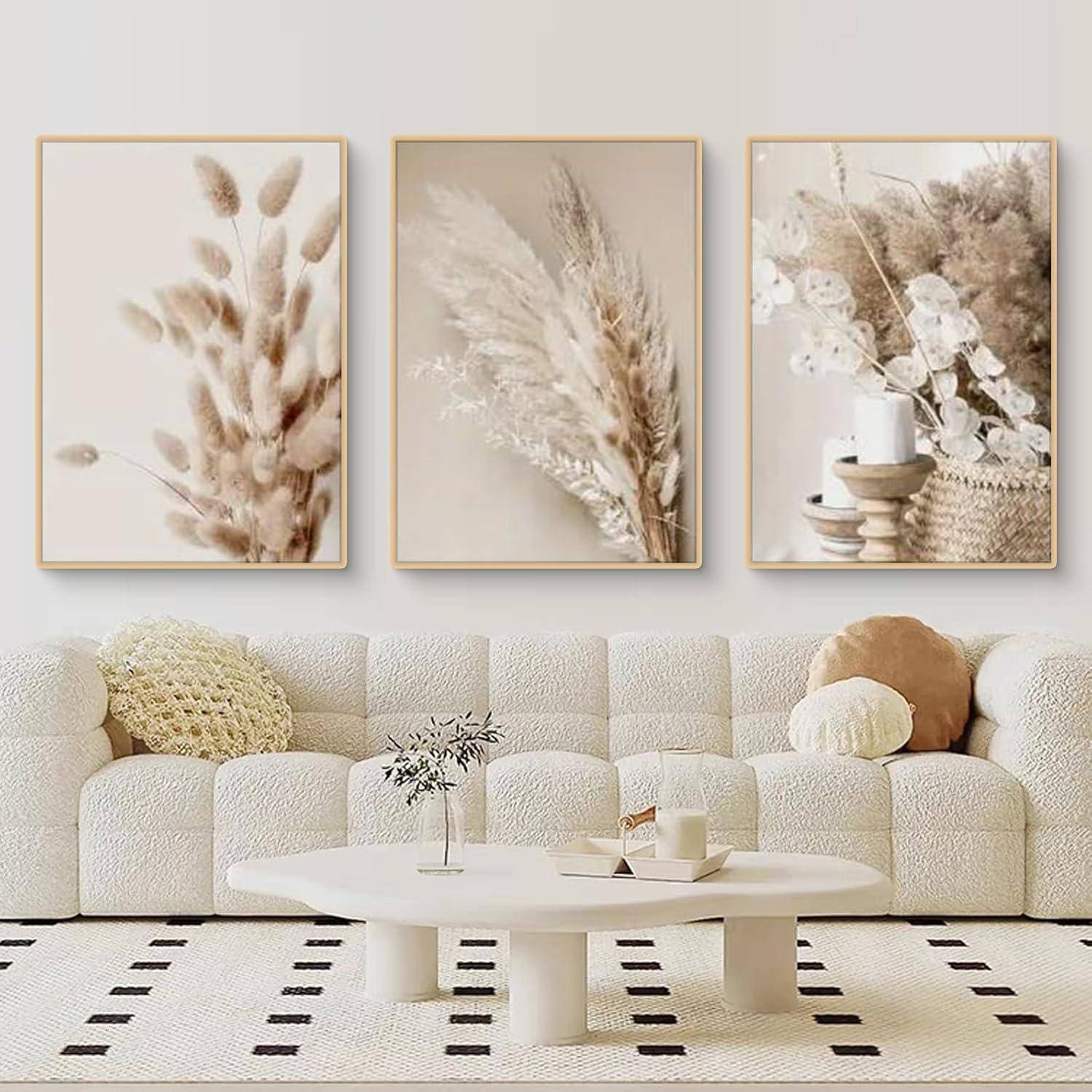 Poster 3er Set Boho Pampas Beach Landschaft Reed E 40x50cm