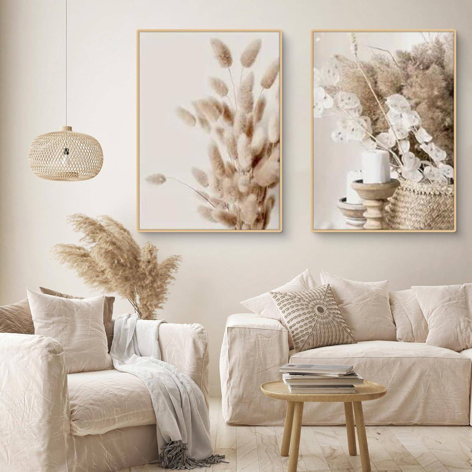 Poster 3er Set Boho Pampas Beach Landschaft Reed E 40x50cm