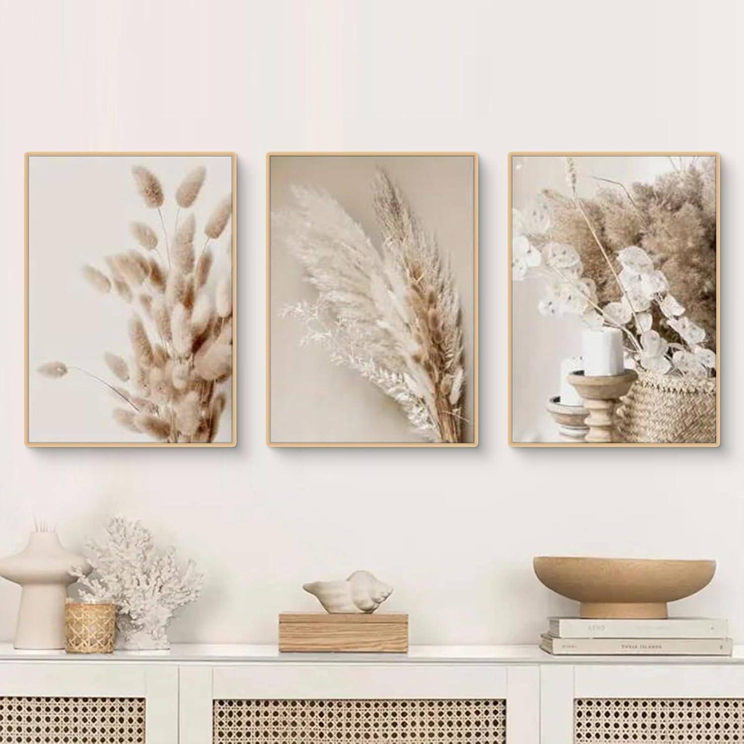 Poster 3er Set Boho Pampas Beach Landschaft Reed E 40x50cm