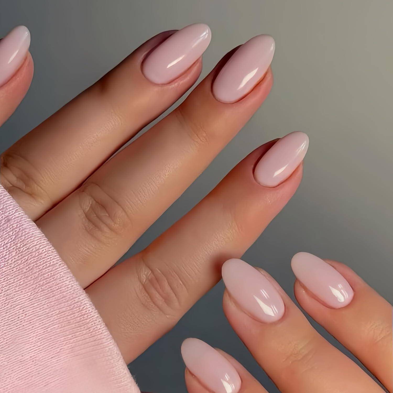 Kunstnägel PressOn Acryl Kurz Rund Mandel Gel 24 Stück Alt Rosa