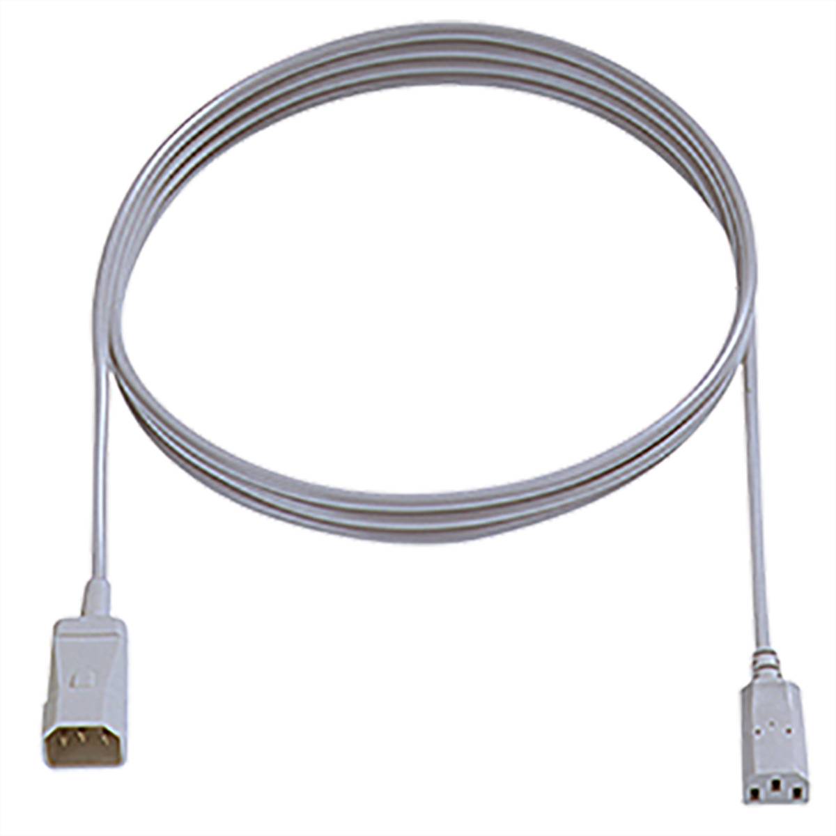 BACHMANN Kaltgeräteverlängerung H05VV-F 3G1,0mm², C14 / C13, grau, 0,75 m Stromversorgung