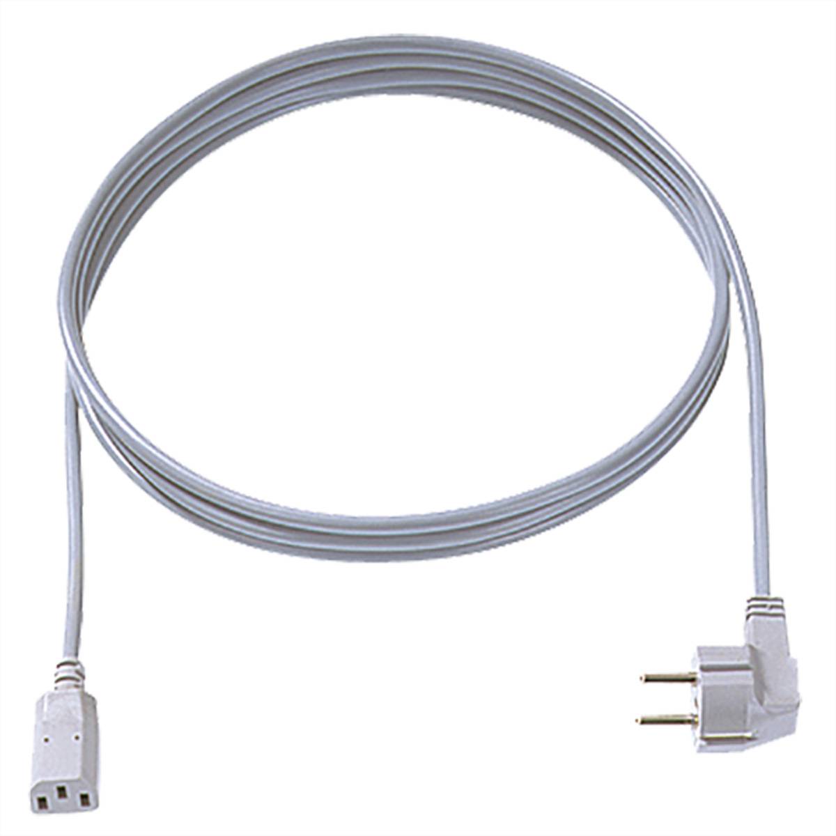 BACHMANN Zuleitung H05VV-F 3G 1,5 mm², CEE7/7 / C13, grau, 1 m Stromversorgung Stromkabel