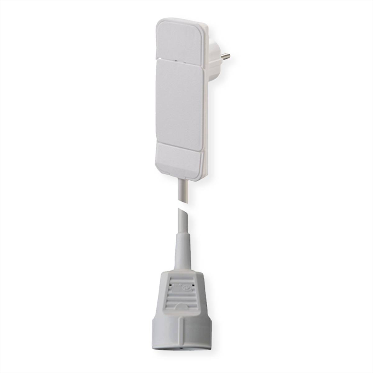 BACHMANN SmartPlug Flachstecker 1x Schutzkontakt weiß, 1.5m Stromkabel Verlängerungskabel