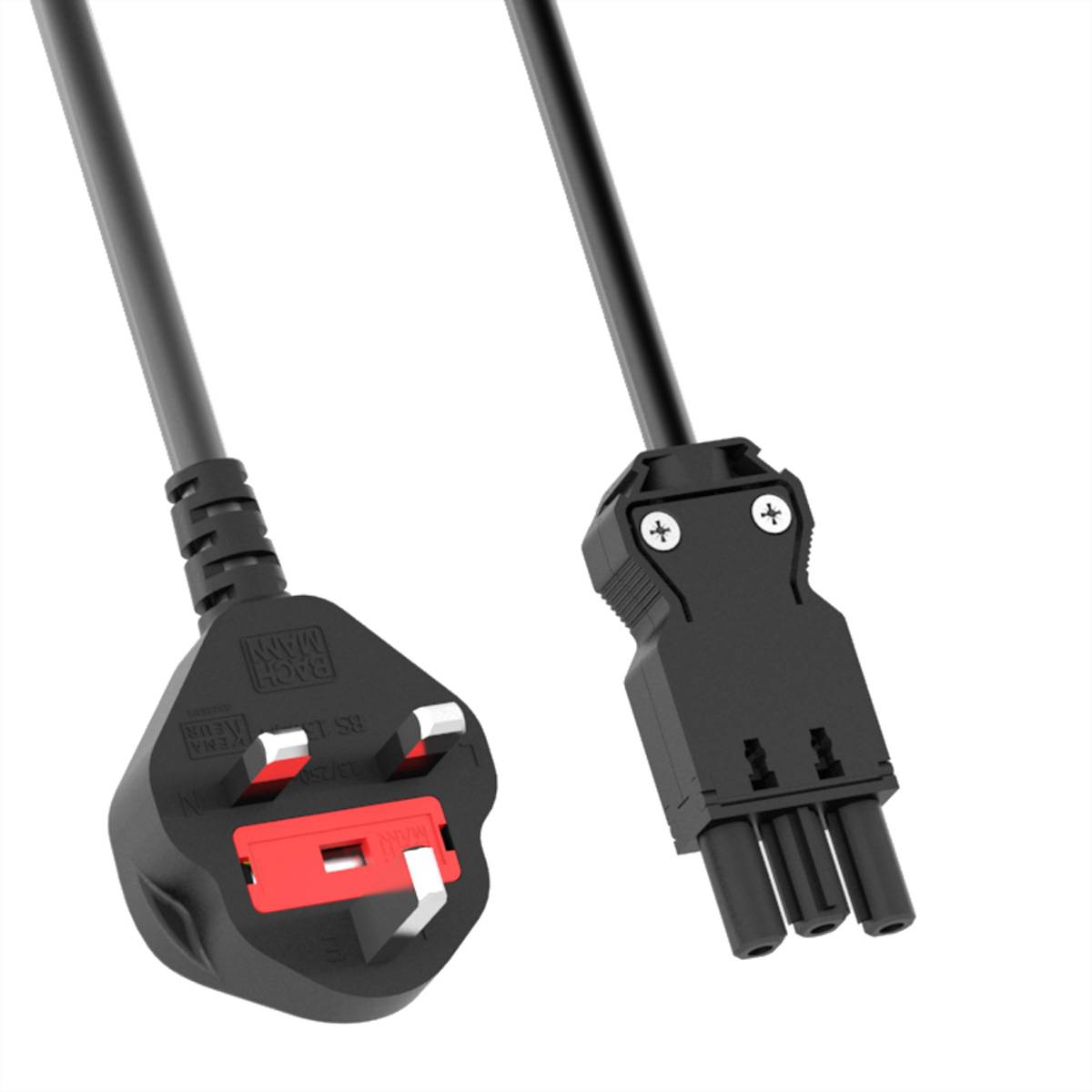 BACHMANN Zuleitung H05VV-F 3G1,5mm², L: 4,0m sw ISV/UK Stromversorgung Stromkabel