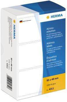 HERMA Adressetikett 4311 95x48mm zickzack ws 1.000 ST./Pack.