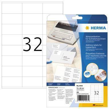 HERMA Etikett 4443 für Adressen 70x36mm weiß 480 St./Pack.
