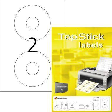 CD-Etikett TopStick 8696 117mm ws 200 St./Pack.