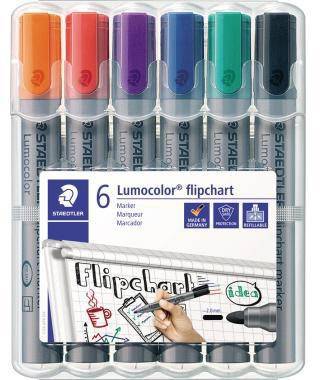STAEDTLER Flipchartmarker Lumocolor 356 WP6 sort. 6 St./Pack.