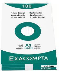 Exacompta Karteikarte 3308B DIN A8 blanko Karton weiß 100 St./Pack.