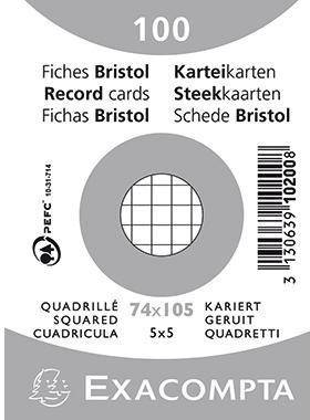 Exacompta Karteikarte 10200SE DIN A7 kariert weiß 100 St./Pack.