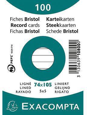 Exacompta Karteikarte 10800SE DIN A7 liniert weiß 100 St./Pack.