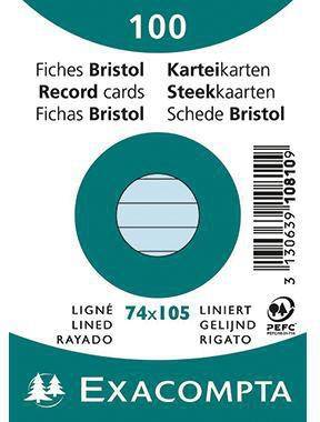 Exacompta Karteikarte 10810SE DIN A7 liniert blau 100 St./Pack.