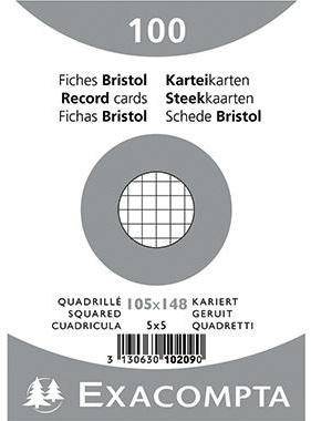 Exacompta Karteikarte 10209E DIN A6 kariert weiß 100 St./Pack.