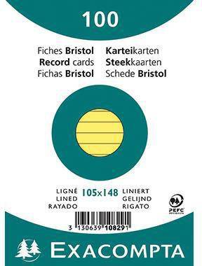 Exacompta Karteikarte 10829SE DIN A6 liniert gelb 100 St./Pack.