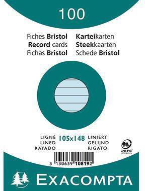 Exacompta Karteikarte 10819SE DIN A6 liniert blau 100 St./Pack.