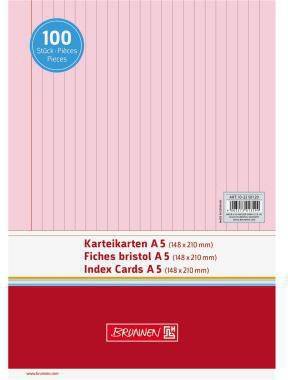 BRUNNEN Karteikarte 102250120 DIN A5 liniert rt 100 St./Pack.