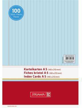 BRUNNEN Karteikarte 102250130 DIN A5 liniert bl 100 St./Pack.