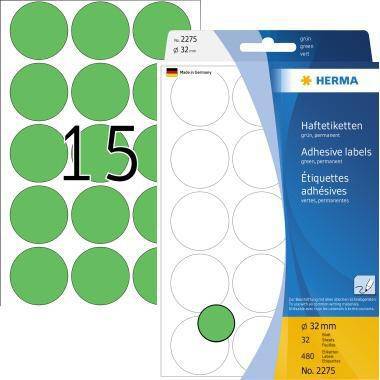 HERMA Markierungspunkt 2275 32mm grün 480 St./Pack.