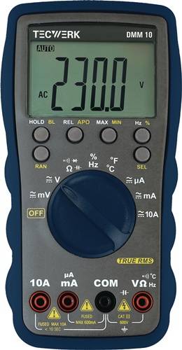 Multimeter DMM 10 0-600V AC/DC TRUE RMS TECWERK