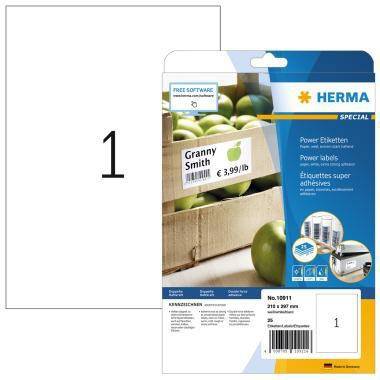HERMA Etikett 10911 stark haftend 210x297mm matt weiß 25 St./Pack.