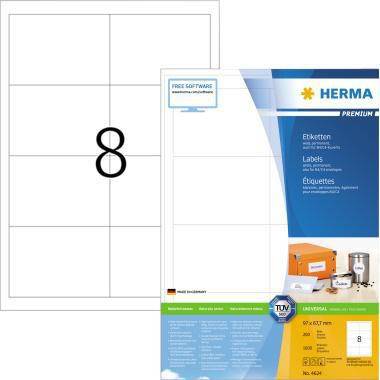 HERMA Etikett Premium 4624 97x67,7mm weiß 1.600 St./Pack.