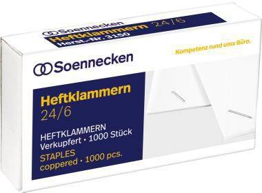 Soennecken Heftklammern 3150 24/6 verkupfert 1.000 St./Pack.