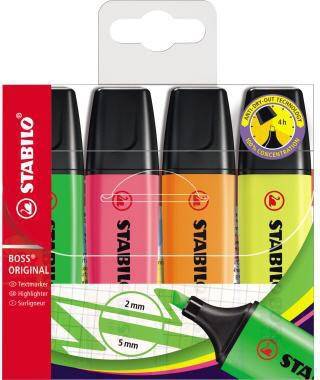 STABILO Textmarker BOSS ORIGINAL 70/4 2-5mm sortiert 4 St./Pack.
