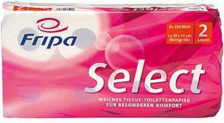 Fripa Toilettenpapier Select 1020806 2-lagig weiß 8 Rl./Pack.