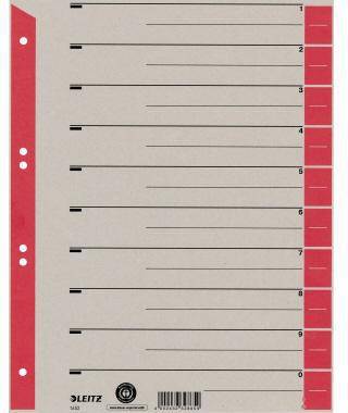 Leitz Trennblatt 16523025 DIN A4 Karton Tab rot 25 St./Pack.