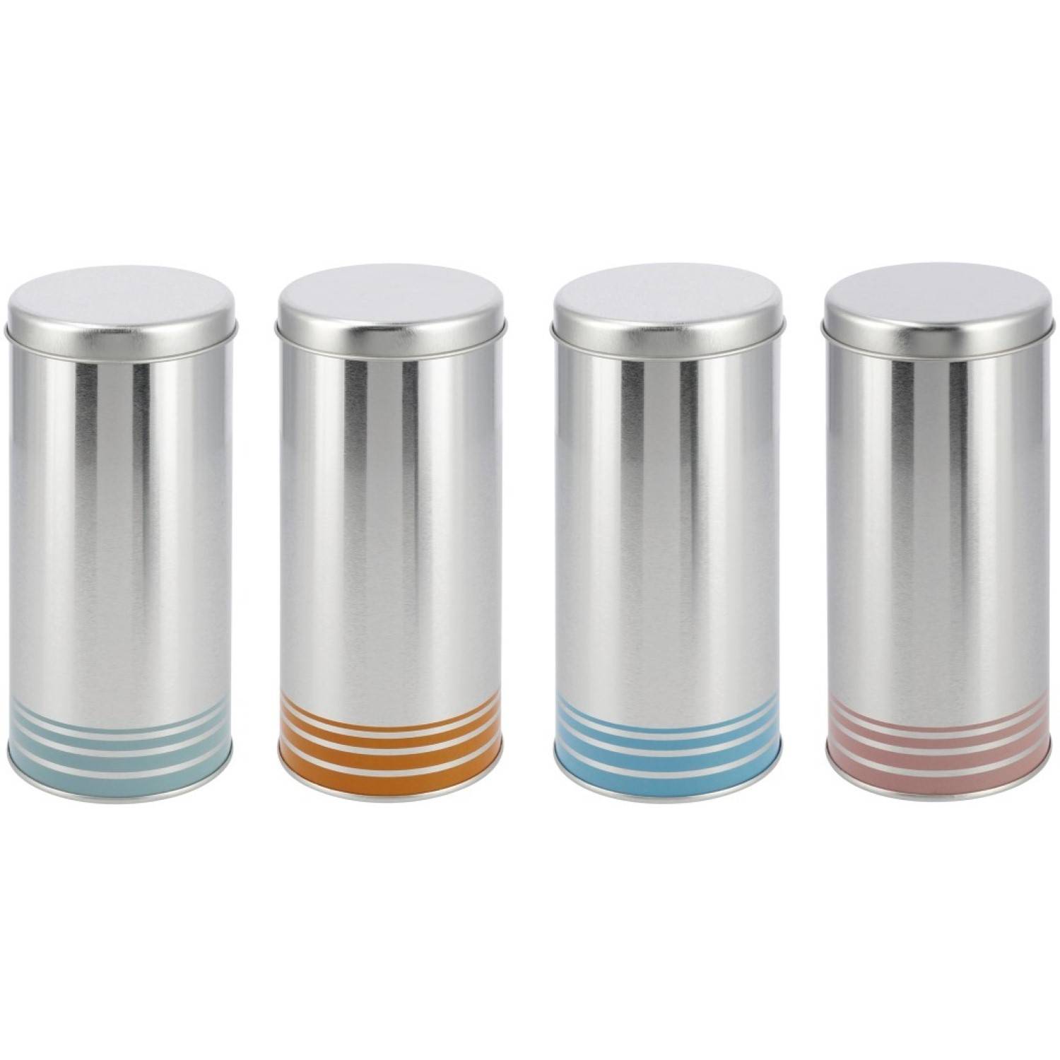 4x Dose für Kaffeepads Silber