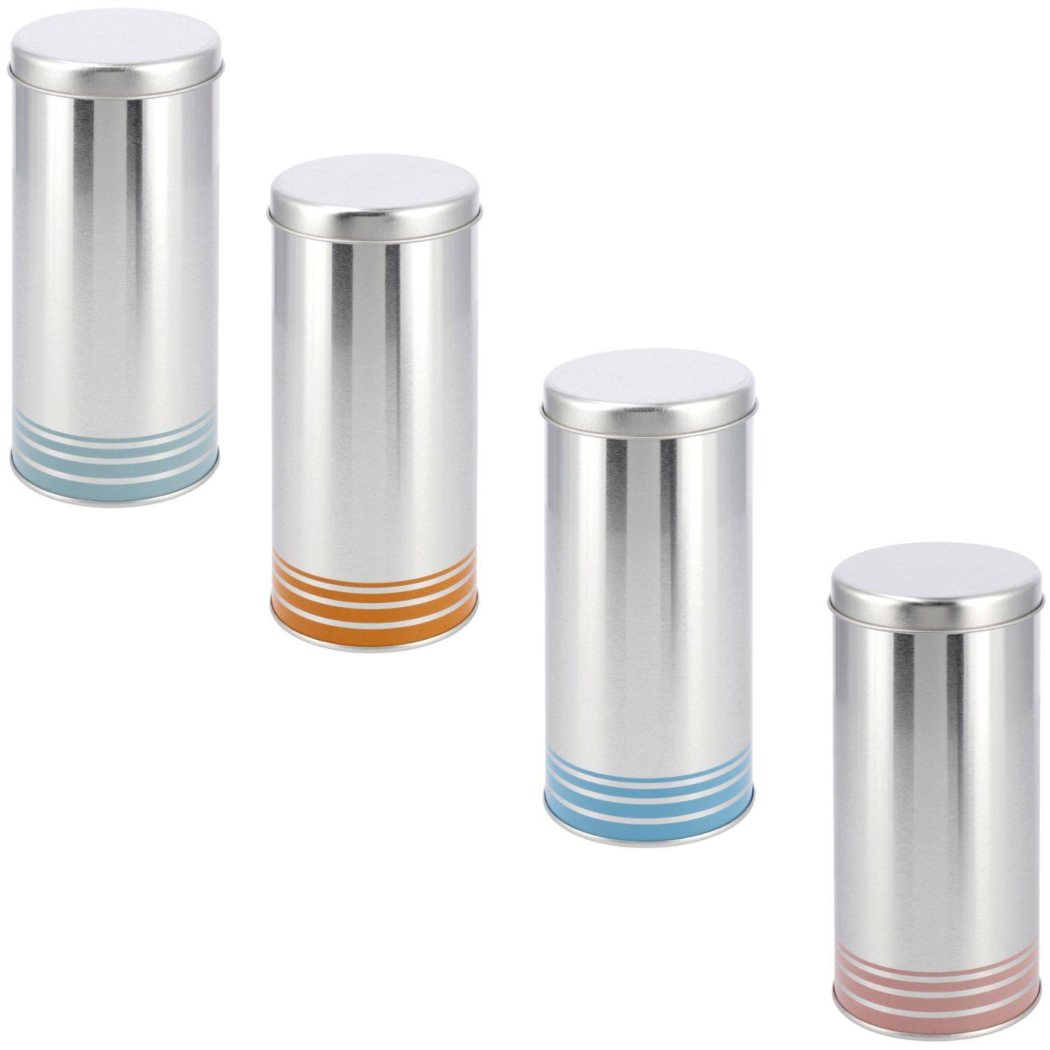 4x Dose für Kaffeepads Silber