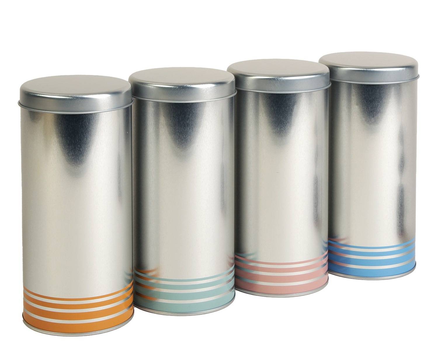 4x Dose für Kaffeepads Silber