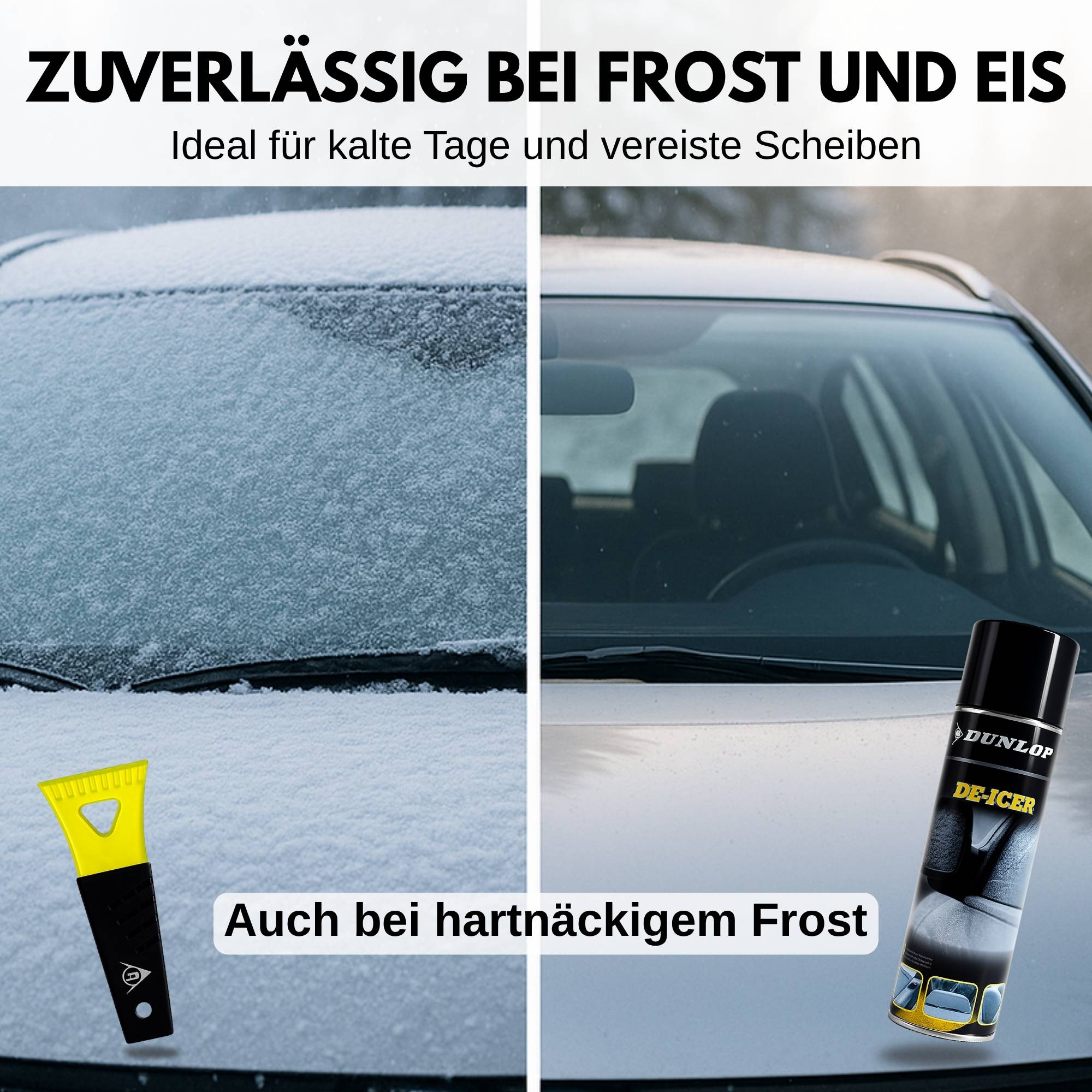 DUNLOP ENTEISER SPRAY + KRATZER EISKRATZER AUTO PKW LKW Winter Set