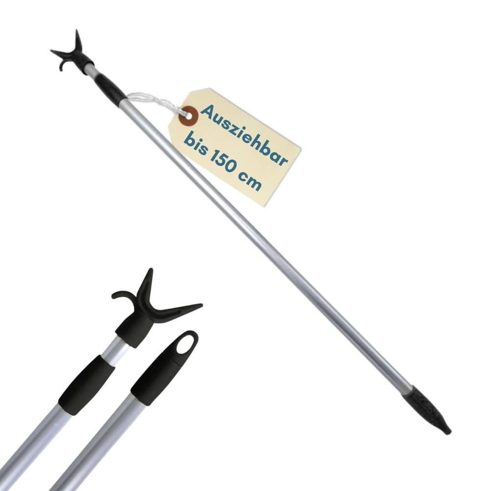 Teleskopstange mit Haken Aufhängehilfe Kleidergreifer Schrank Stange Stockhaken Bügelgreifer Ausziehbar Bedienstab Ziehstab für Bodentreppen Telesk
