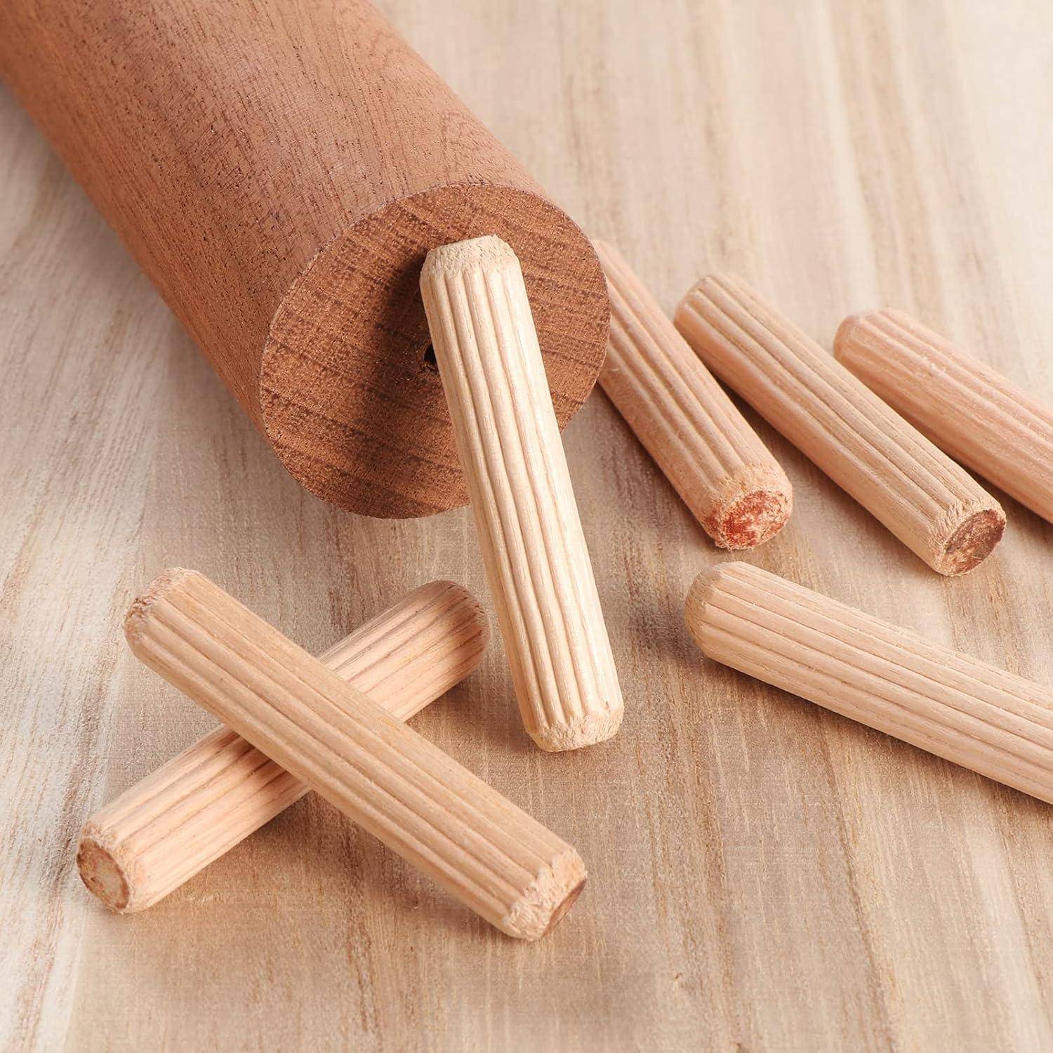 Holzdübel Riffeldübel Buche Möbel Tischler DIY Set 250 Stück 8x40mm