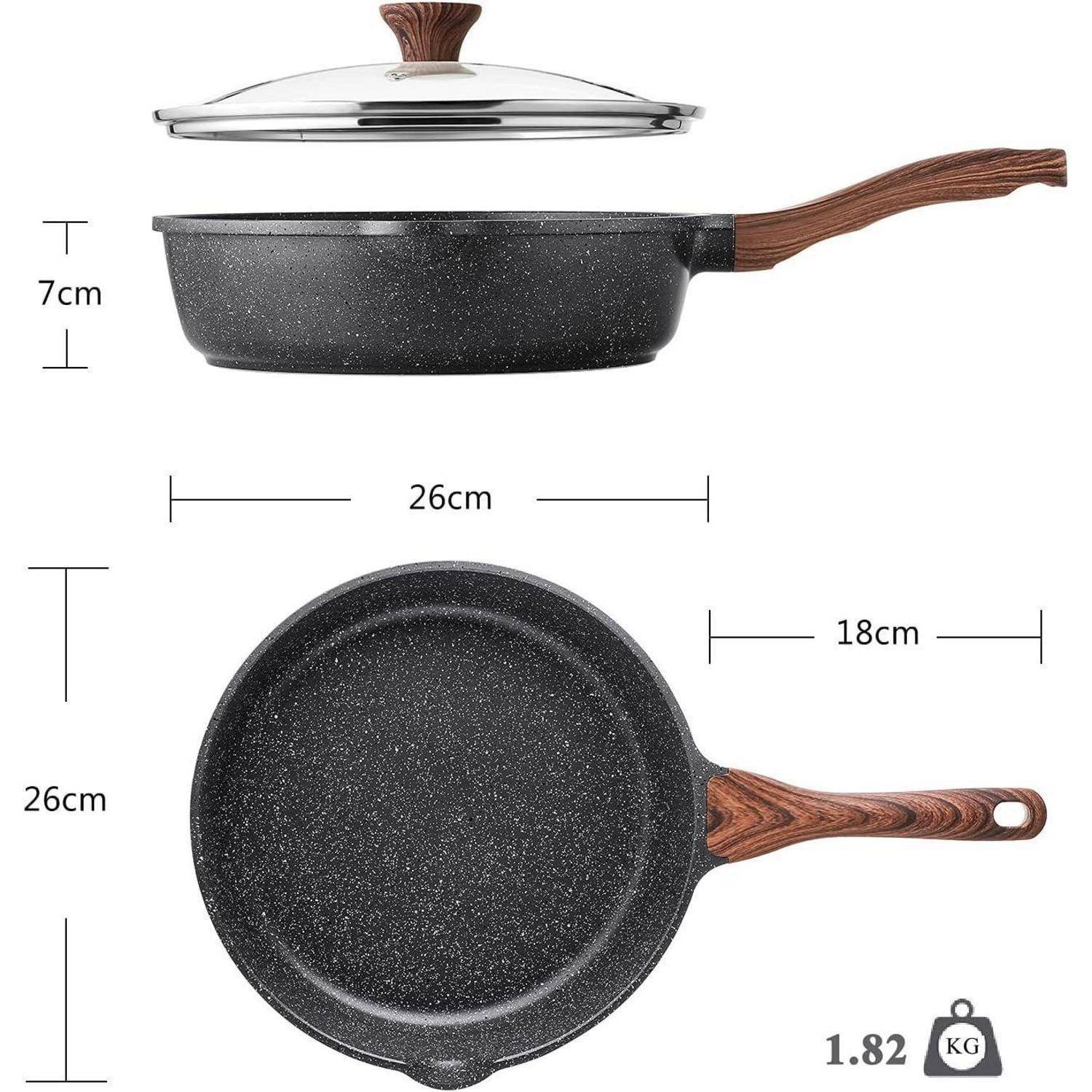 Antihaft Pfanne 26cm mit Deckel, Schweizer