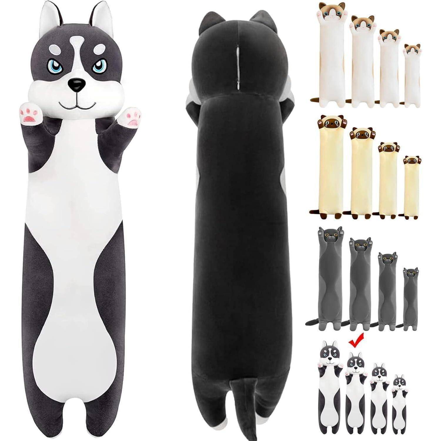 90cm Husky Kuscheltier Weiches Hund Plüschkissen Geschenk