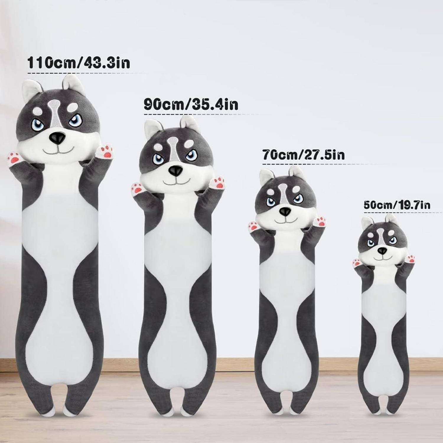 90cm Husky Kuscheltier Weiches Hund Plüschkissen Geschenk