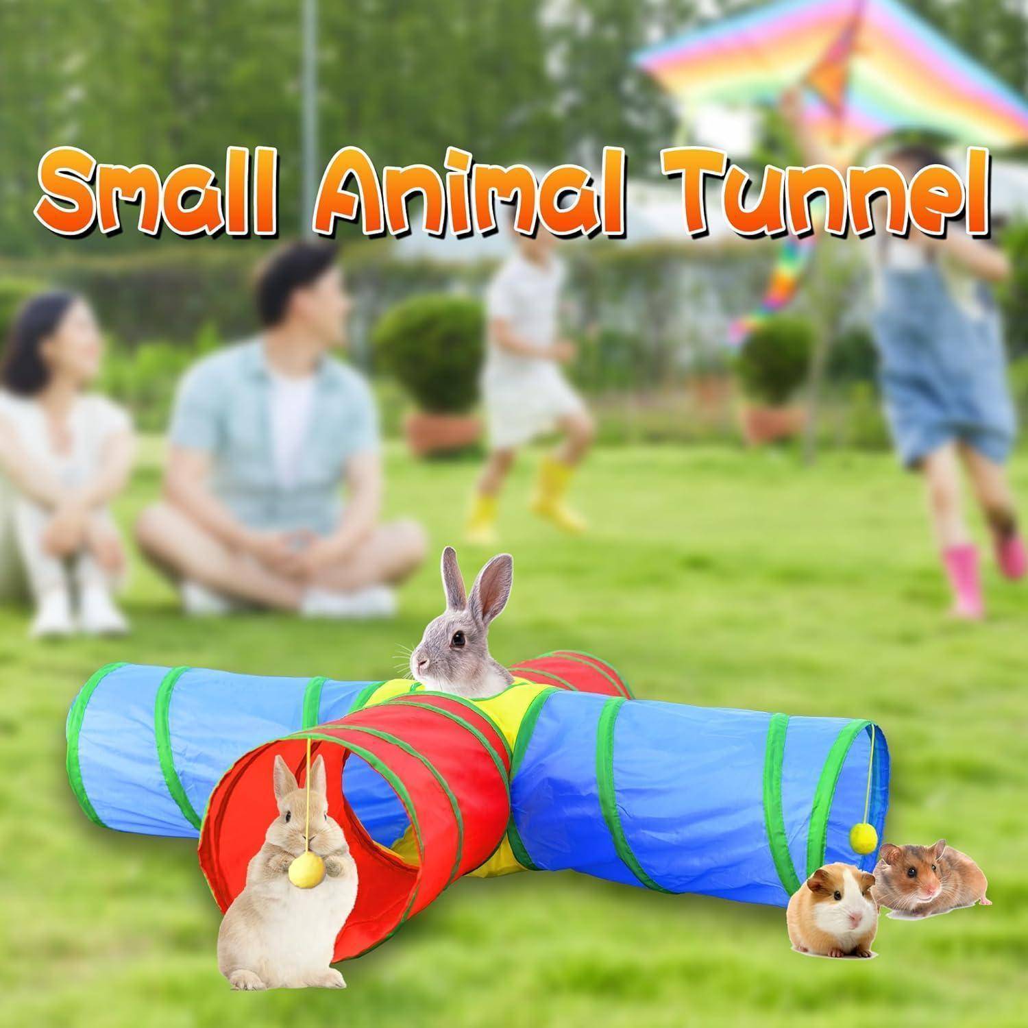 Kaninchen Meerschweinchen Tunnel Spielzeug 4 Wege zusammenklappbar