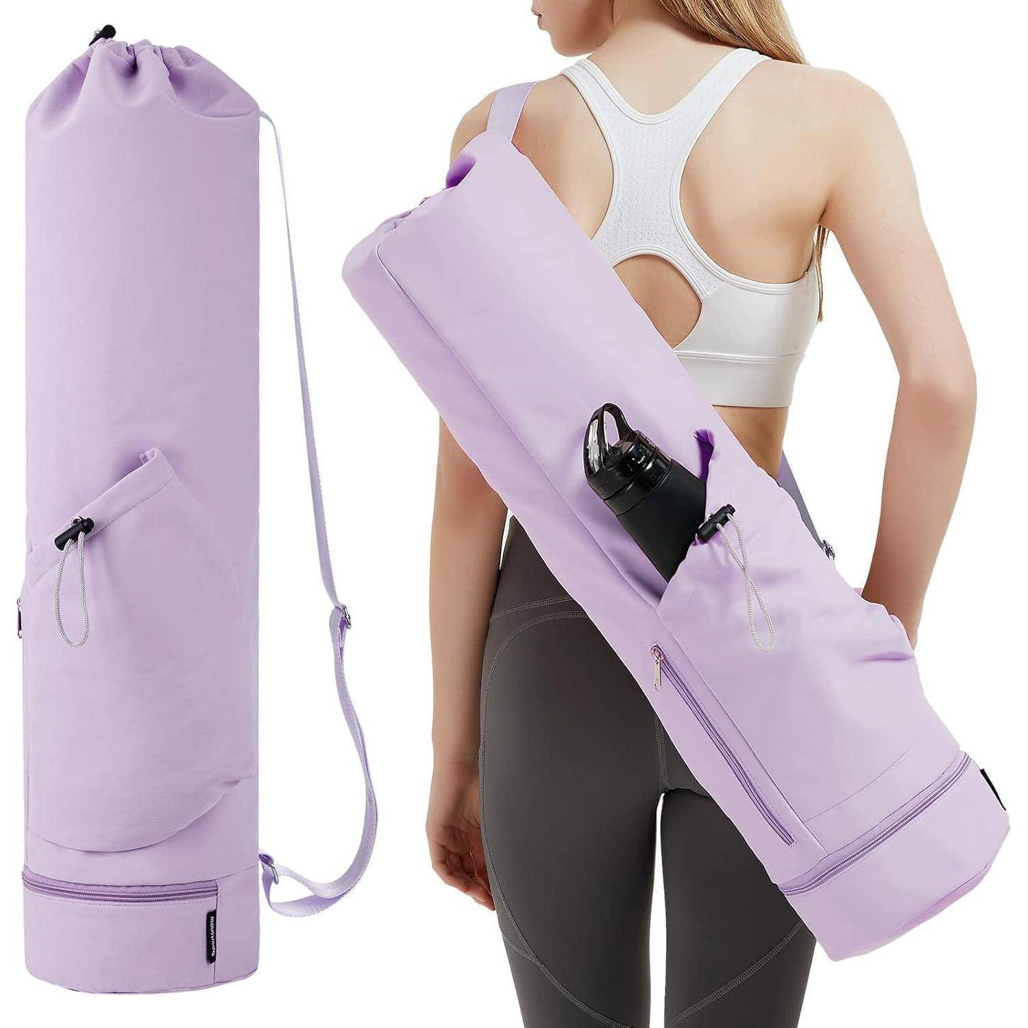 Yogatasche Damen Sporttasche Verstellbarer Schultergurt Nassfach Lila