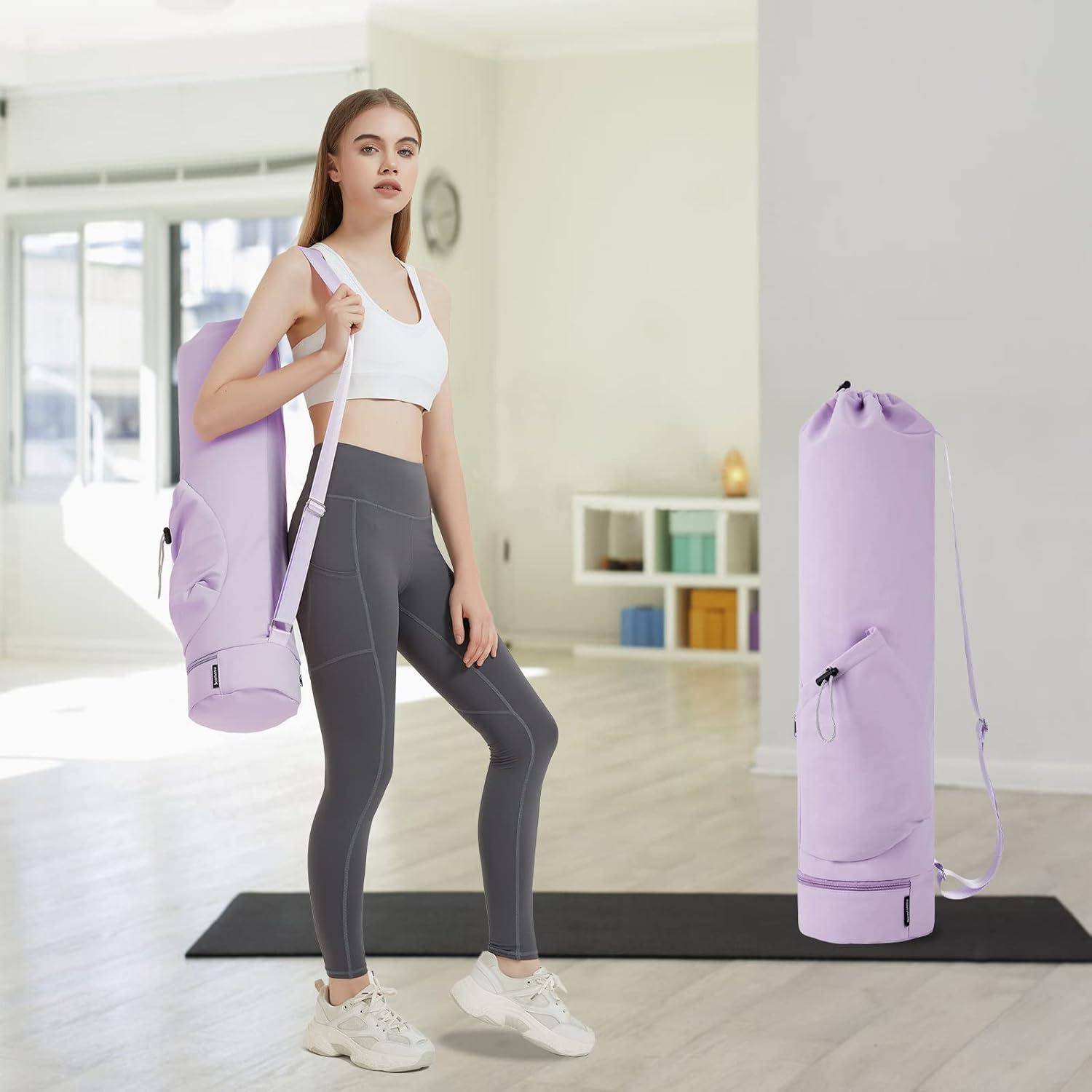 Yogatasche Damen Sporttasche Verstellbarer Schultergurt Nassfach Lila