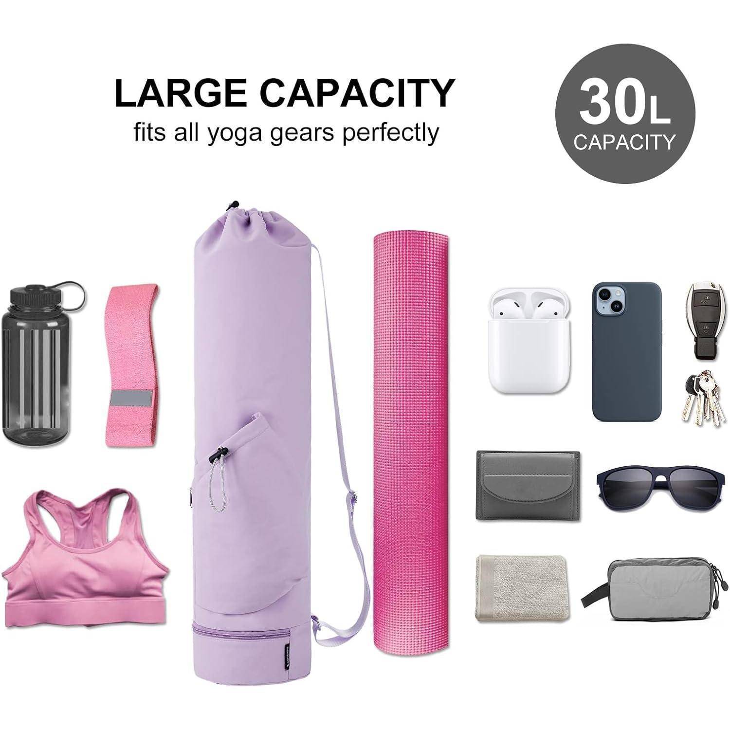 Yogatasche Damen Sporttasche Verstellbarer Schultergurt Nassfach Lila