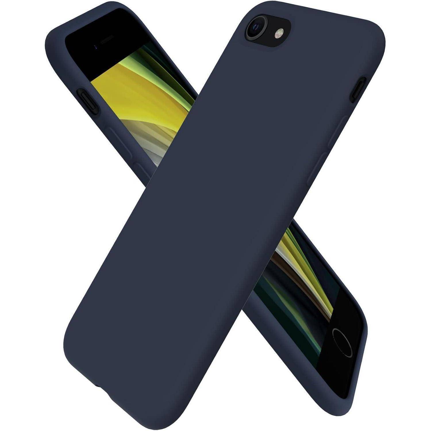 Zwei schwarze Smartphones mit dunklen Hüllen, diagonal gekreuzt, die einen schrägen Blick auf den Touchscreen und die Rückkamera zeigen.