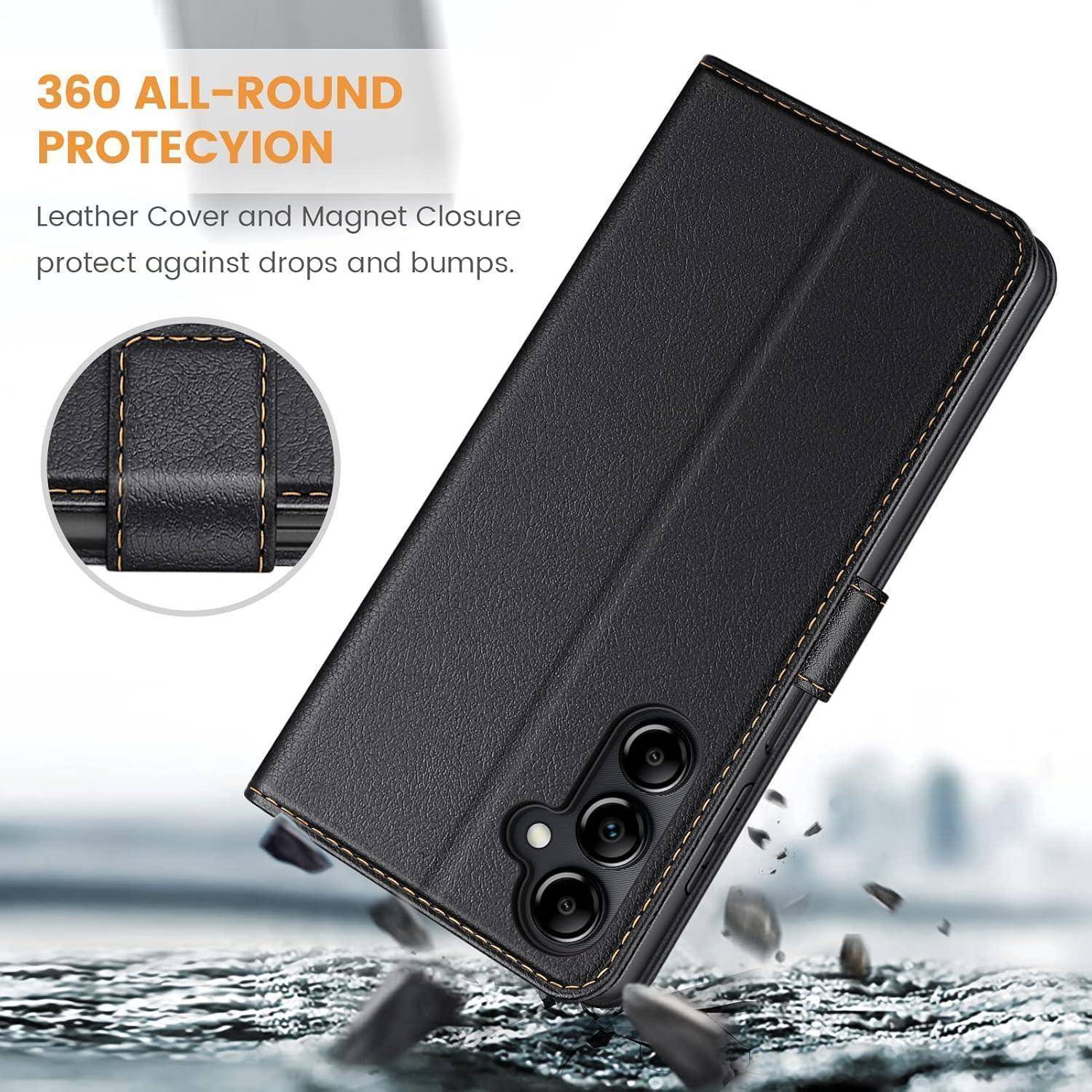 Handyhülle Samsung Galaxy A14 4G 5G Leder Klapphülle Schutzhülle