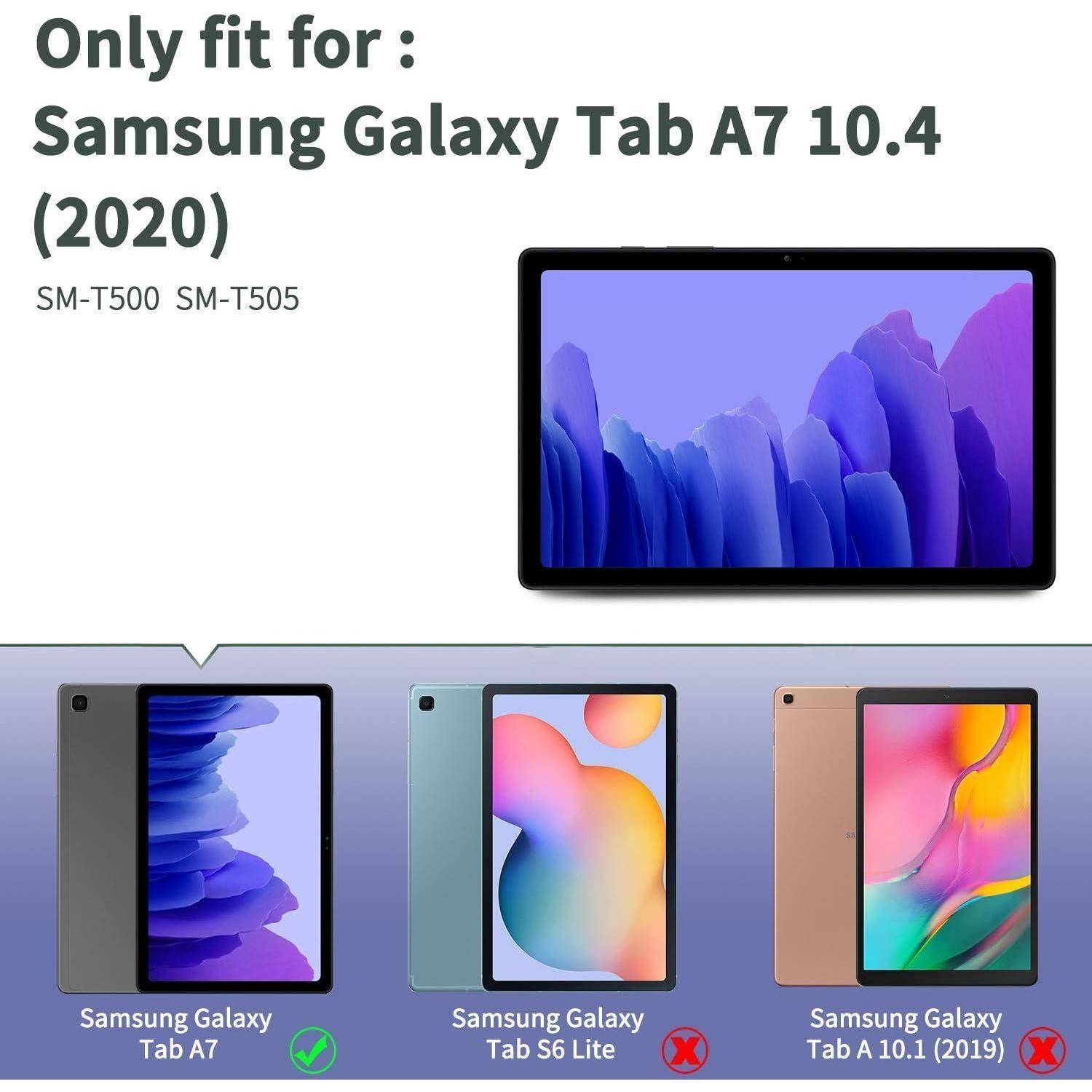 EasyAcc Hülle Kompatibel mit Samsung Galaxy Tab A7 10.4 2022/2020 SM-T500 T505 T507, Ultra Dünn mit Standfunktion Slim PU Leder Smart Schutzhülle