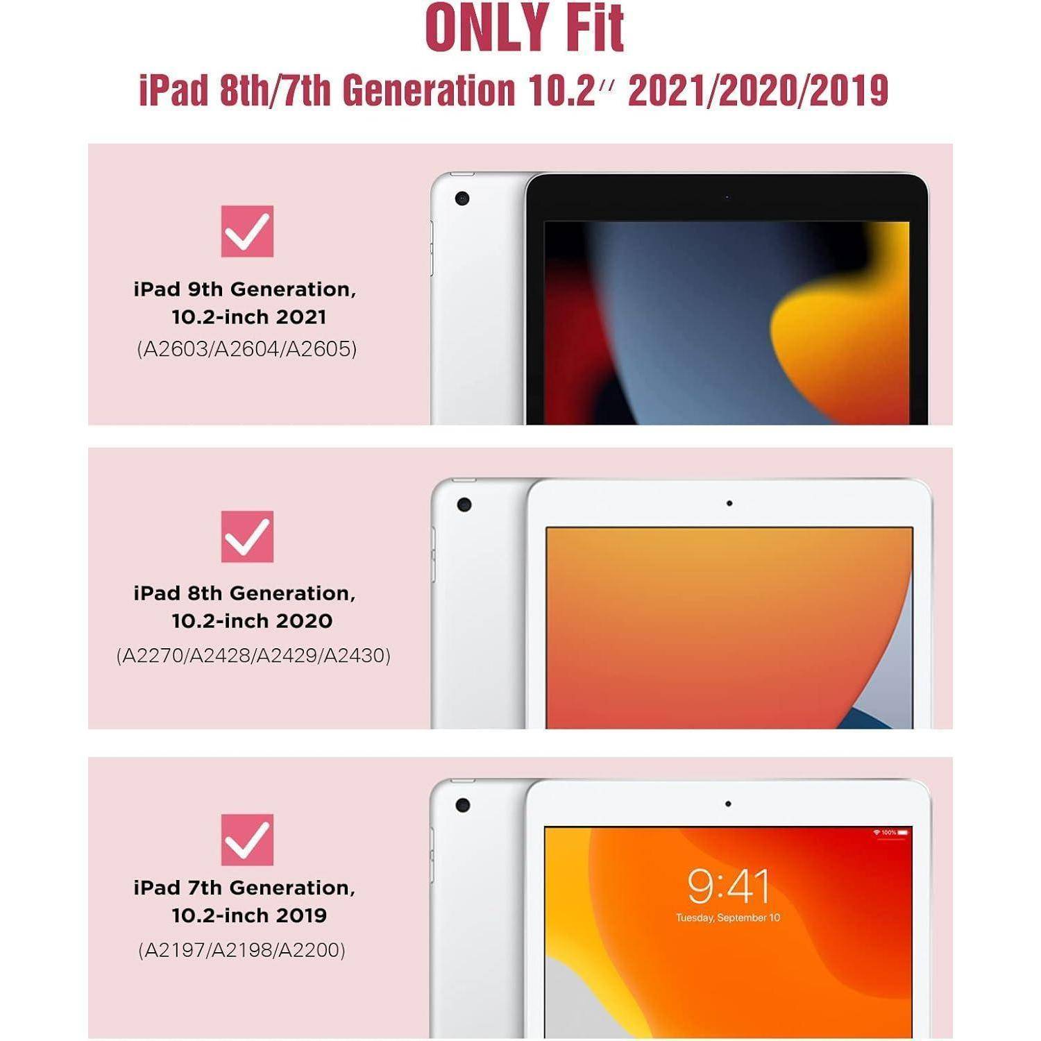 Hülle für iPad 9. Gen 2021/8. Gen 2020/7. Gen 2019, Trifold