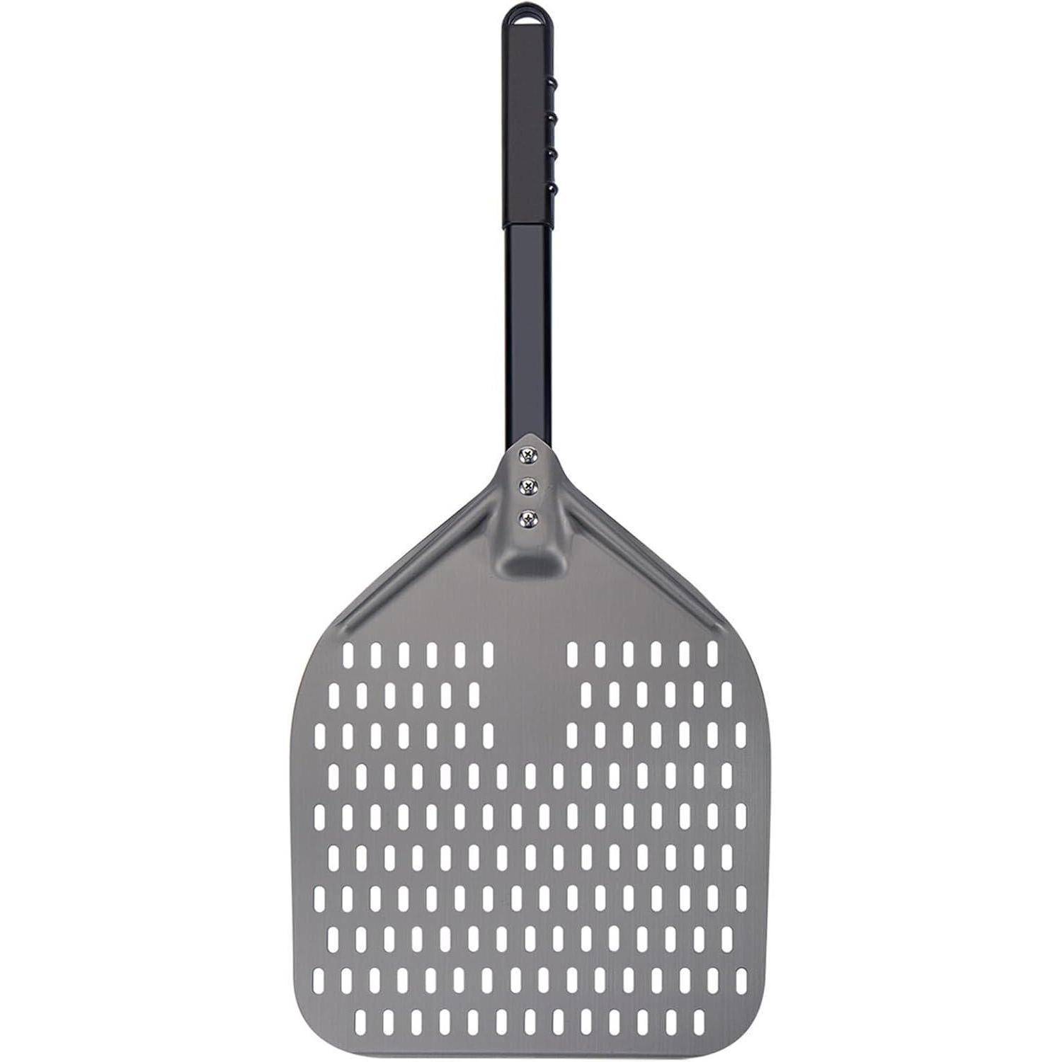 Perforierte Pizzaschaufel aus Eloxiertem Aluminium mit Silikongriff